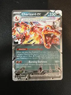 Pokemon TCG Card - Charizard EX 125/197 Obsidian Flames Prize Pack Stamped Stamp - Image 1