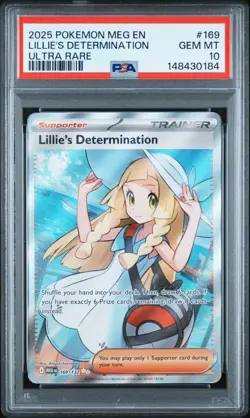 2025 Pokemon Mega Evolution Lillie's Determination Ultra Rare #169/132 PSA 10 - Image 1