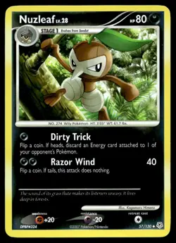 Nuzleaf 57/130 Pokemon Card Diamond & Pearl Uncommon 80 HP Near Mint H10 - Image 1