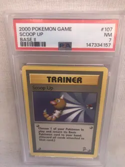 PSA 7 WOTC 2000 Base Set 2 Scoop Up 107/130 Non Holo Rare Card NM - Image 1