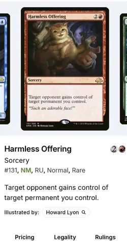 Harmless Offering Mtg Eldritch Moon Russian Regular # 131 - Image 3