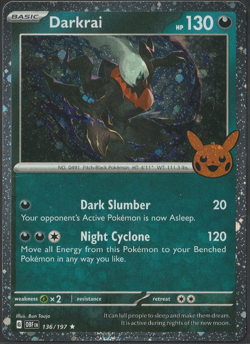 2024 Trick or Trade Darkrai #136/197 Pokemon COSMOS HOLO - Image 1