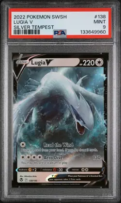 2022 POKEMON SWORD & SHIELD SILVER TEMPEST #138 LUGIA V PSA 9 - Image 1