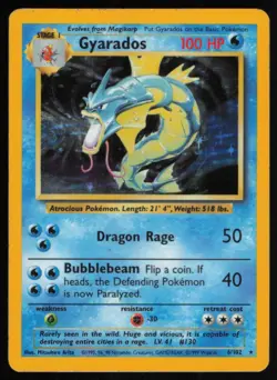 1999 CLASSIC - BASE SET GYARADOS STAGE 1/RARE HOLO #6 - Image 1