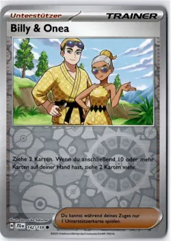 Pokemon Billy & Onea 142/159 - Reisegefahrten - Reverse Holo Near Mint Deutsch - Image 1
