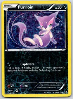POKEMON LEGENDARY TREASURES: RADIANT COLLECTION PURRLOIN RC13/RC25 HOLO HP - Image 1