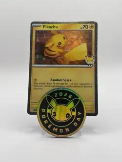 Pokemon Pikachu Holo Stamped Promo 025 Pokemon Day 2026 with Coin - Image 1