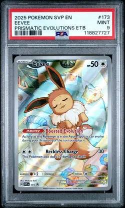 2025 POKEMON SVP EN-SV BLACK STAR PROMO #173 EEVEE PSA 9 - Image 1