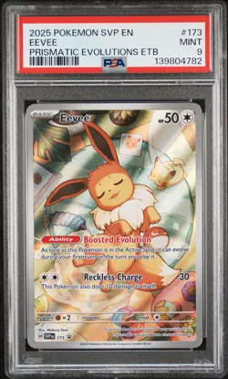 2025 POKEMON SVP EN-SV BLACK STAR PROMO #173 EEVEE PSA 9 - Image 1