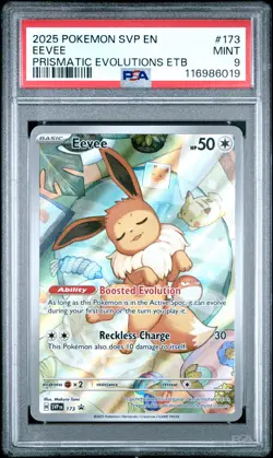2025 POKEMON SVP EN-SV BLACK STAR PROMO #173 EEVEE PSA 9 - Image 1