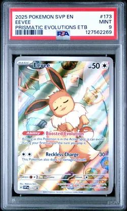 2025 POKEMON SVP EN-SV BLACK STAR PROMO #173 EEVEE PSA 9 - Image 1