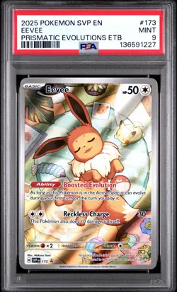 2025 POKEMON SVP EN-SV BLACK STAR PROMO #173 EEVEE PSA 9 - Image 1