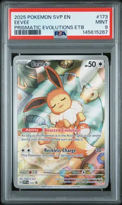 2025 POKEMON SVP EN-SV BLACK STAR PROMO #173 EEVEE PSA 9 - Image 1