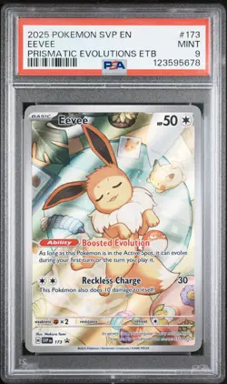 2025 POKEMON SVP EN-SV BLACK STAR PROMO #173 EEVEE PSA 9 - Image 1