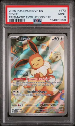 2025 POKEMON SVP EN-SV BLACK STAR PROMO #173 EEVEE PSA 9 - Image 1