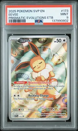 2025 POKEMON SVP EN-SV BLACK STAR PROMO #173 EEVEE PSA 9 - Image 1