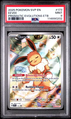 2025 POKEMON SVP EN-SV BLACK STAR PROMO #173 EEVEE PSA 9 - Image 1
