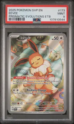 2025 POKEMON SVP EN-SV BLACK STAR PROMO #173 EEVEE PSA 9 - Image 1