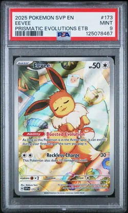 2025 POKEMON SVP EN-SV BLACK STAR PROMO #173 EEVEE PSA 9 - Image 1