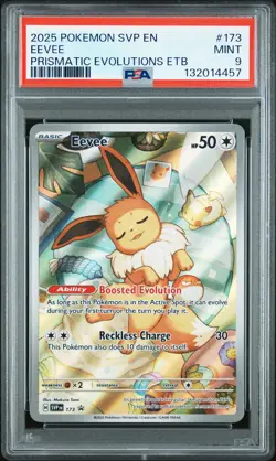 2025 POKEMON SVP EN-SV BLACK STAR PROMO #173 EEVEE PSA 9 - Image 1