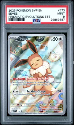 2025 POKEMON SVP EN-SV BLACK STAR PROMO #173 EEVEE PSA 9 - Image 1