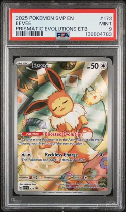 2025 POKEMON SVP EN-SV BLACK STAR PROMO #173 EEVEE PSA 9 - Image 1