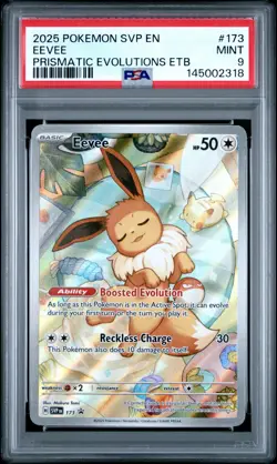 2025 POKEMON SVP EN-SV BLACK STAR PROMO #173 EEVEE PSA 9 - Image 1