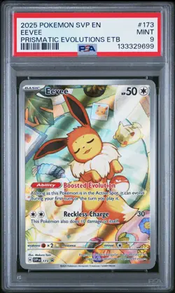 2025 POKEMON SVP EN-SV BLACK STAR PROMO #173 EEVEE PSA 9 - Image 1