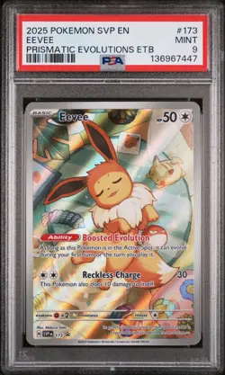 2025 POKEMON SVP EN-SV BLACK STAR PROMO #173 EEVEE PSA 9 - Image 1