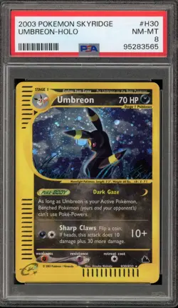 Pokemon Umbreon Skyridge Holo Rare #H30 PSA 8 - Image 1