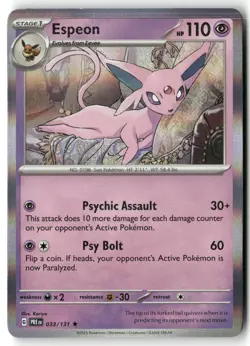Espeon 033 Holo SV: Prismatic Evolutions Holo Pokemon Rare Holo Lightly Played - Image 1