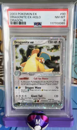 DRAGONITE ex 2003 POKEMON EX DRAGON #90/97 HOLO RARE PSA 8 NM-MT SWIRL - Image 1