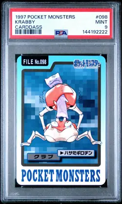 1997 POCKET MONSTERS CARDDASS #098 KRABBY PSA 9 - Image 1