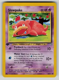 Slowpoke 73/111 Neo Genesis 1st Edition Pokemon LP - Image 1