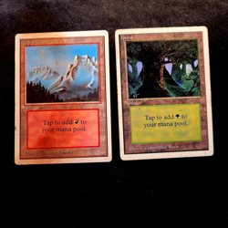 MAGIC THE GATHERING CARDS, MOUNTAIN LAND & FOREST (C ) UNLIMITED ED - Image 1