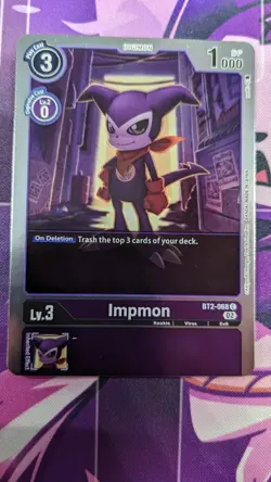 Impmon BT2-068 Foil | BT2 Advance Deck Beelzemon Digimon Card - Image 1