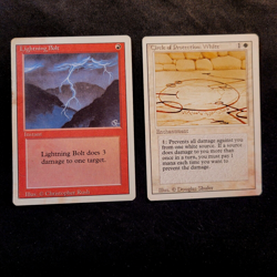 Magic the Gathering Lightning Bolt Revised & CIRCLE OF PROTECTION WHITE - Image 1