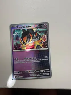 Iron Boulder 046/131 R Prismatic Evolutions Pokemon NM MASTERBALL HOLO - Image 1