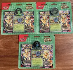 Pokemon TCG Ascended Heroes 2 Pack Blister Erika Lot of 3 New Factory Sealed - Image 1