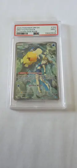 2025 POKEMON DRI EN-DESTINED RIVALS ILLUSTRATION RARE #193 MISTY'S PSYDUCK PSA 9 - Image 1