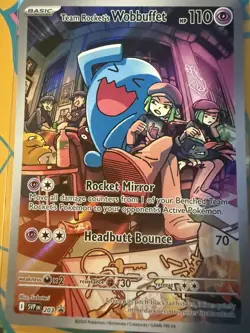Pokemon TCG Team Rocket's Wobbuffet SVP 203 Black Star Promo - Image 1