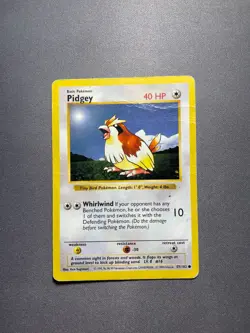 Pokemon TCG Pidgey Unlimited Shadowless 57/102 Regular 99-2000 Wizards Base Set - Image 1