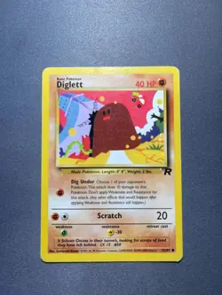 Pokemon TCG Diglett Unlimited 52/82 Regular 1999-2000 Team Rocket Set - Image 1