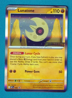 Lunatone MEP 004, Mega Evolution Stamped, Prerelease Pokemon Tcg Promo Mep004 LP - Image 1