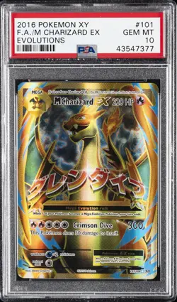 2016 POKEMON XY EVOLUTIONS #101 FULL ART/M CHARIZARD EX PSA 10 - Image 1