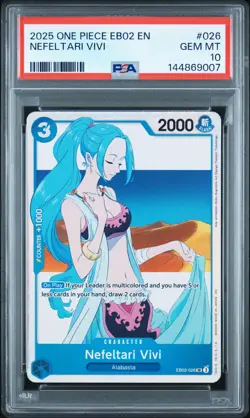 2025 ONE PIECE EB02-EXTRA BOOSTER -ANIME 25TH COLL- #026 NEFELTARI VIVI PSA 10 - Image 1