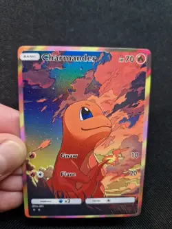 Charmander Full Art Rainbow Holo Sunset Sky Custom Promo Art Card - Image 2