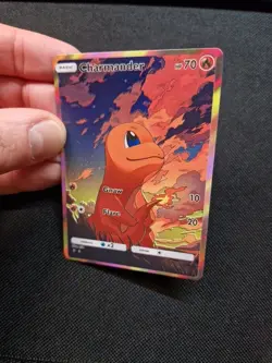 Charmander Full Art Rainbow Holo Sunset Sky Custom Promo Art Card - Image 4