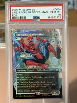MTG FOIL PSA 10 GEM MINT Spectacular Spider-Man 2025 Borderless Card SPM 0014 - Image 1