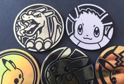 8 X Pokemon Large Coins Coin Tokens Shiny Charizard Eevee Pikachu Blastoise - Image 2